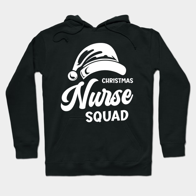 Christmas Nurse Squad White Santa Hat Hoodie by JaussZ